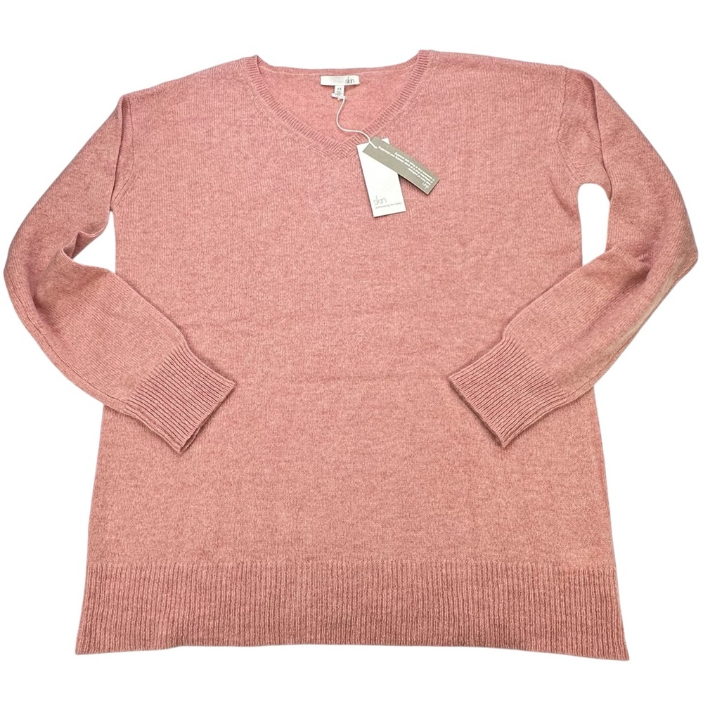 Skin Worldwide Cashmere V neck Sweater, NWT, XS